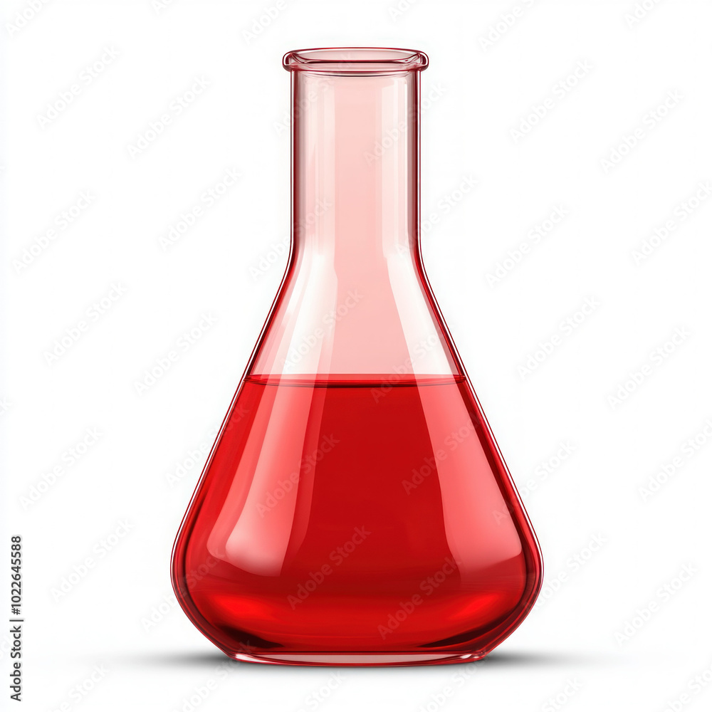 Red Beaker Isolated Red Beaker Isolated