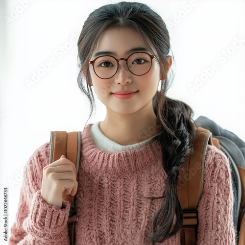 Student Raising Hand Isolated