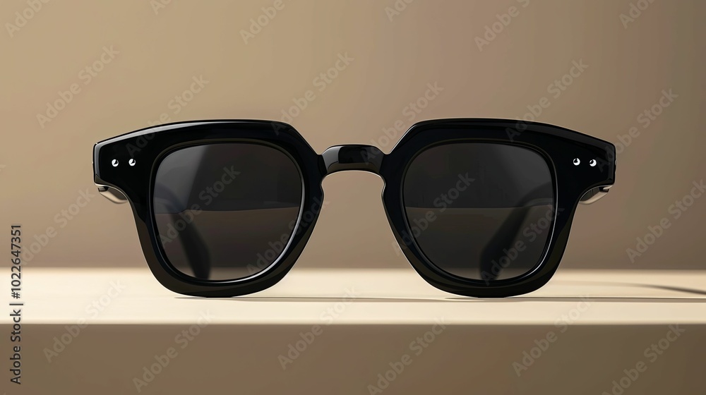 Black Sunglasses with Square Frames and Dark Lenses Black Sunglasses with Square Frames and Dark Lenses