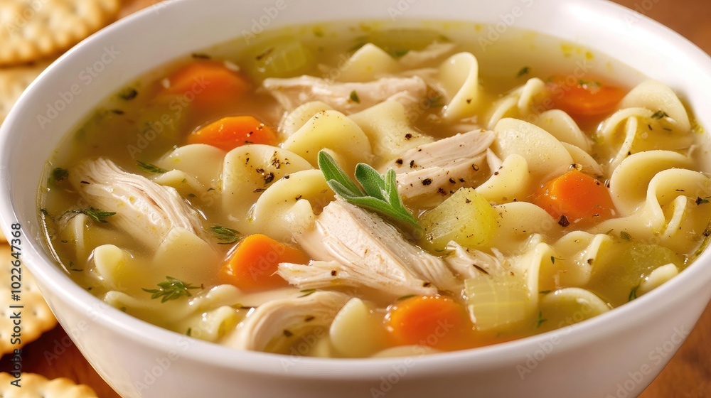 Delicious Homemade Chicken Noodle Soup with Fresh Vegetables