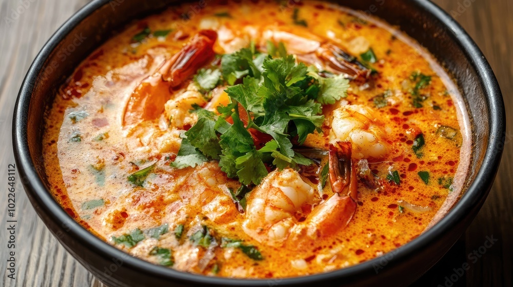 Spicy Shrimp Soup with Fresh Herbs and Seasoning Spicy Shrimp Soup with Fresh Herbs and Seasoning