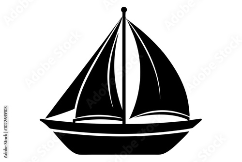 sailboat silhouette vector illustration white background