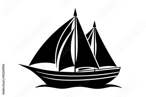 sailboat silhouette vector illustration white background