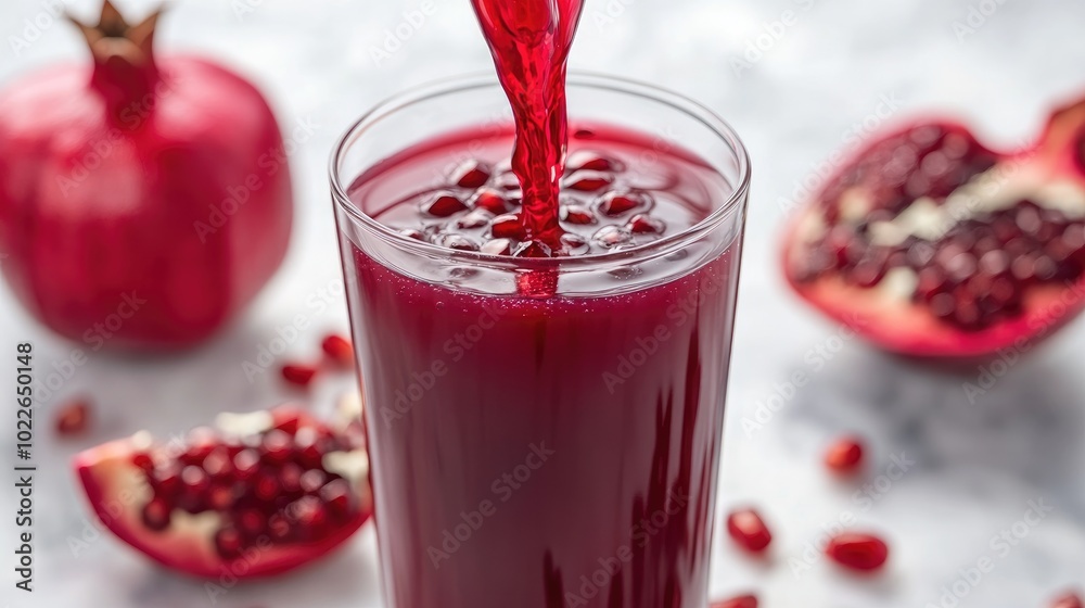 Fresh Pomegranate Juice in a Glass Fresh Pomegranate Juice in a Glass