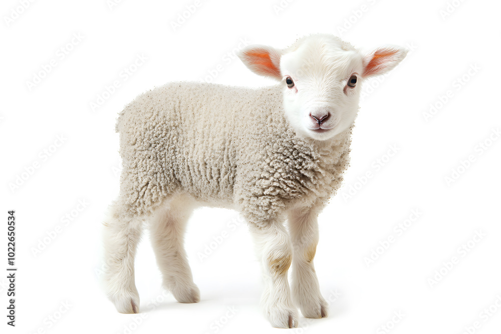 Small cute lamb, isolated on white background Small cute lamb, isolated on white background