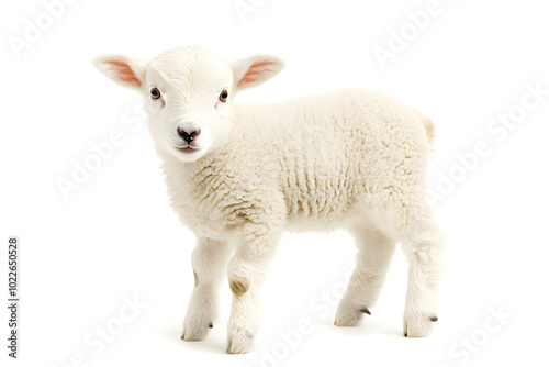  Small cute lamb, isolated on white background