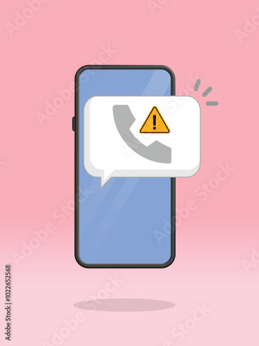 Smartphone Telephone Warning Caution Notification Chat