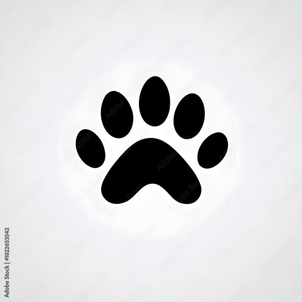 Black animal paw print icon isolated on white background Black animal paw print icon isolated on white background