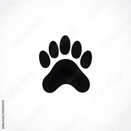 Black animal paw print icon isolated on white background