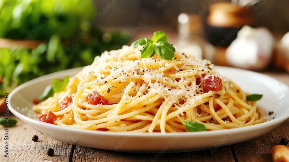 Delicious Spaghetti with Fresh Herbs and Cheese Delicious Spaghetti with Fresh Herbs and Cheese