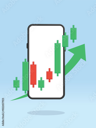 Smartphone Stocks Price Chart Up Arrow