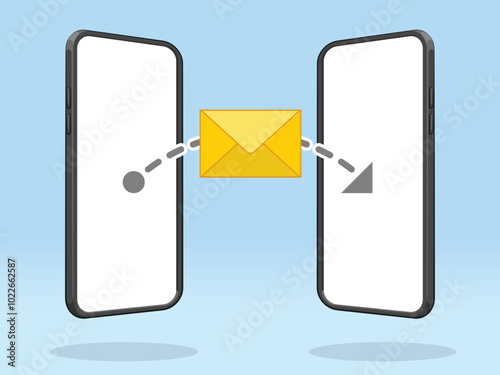 Smartphone Transfer Email Message Closed Envelope