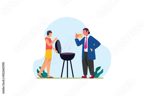 Weekend Activity Flat Design Illustration