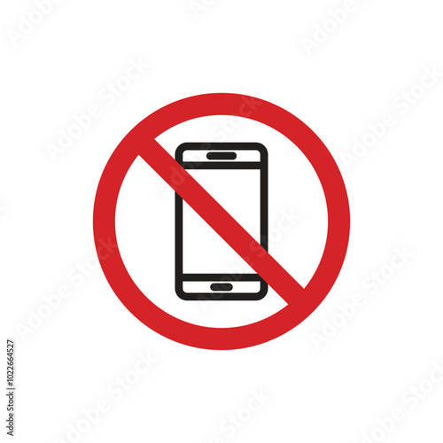 Phone prohibited sign icon vector design template