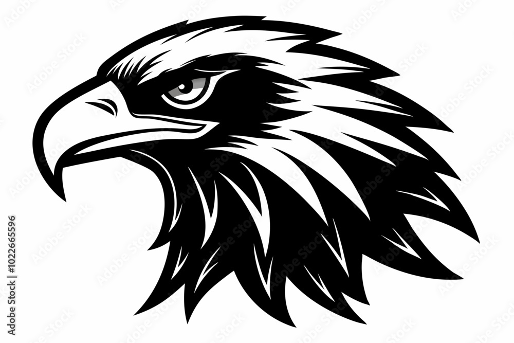 Fototapeta premium eagle head vector silhouette, hawk head silhouette vector