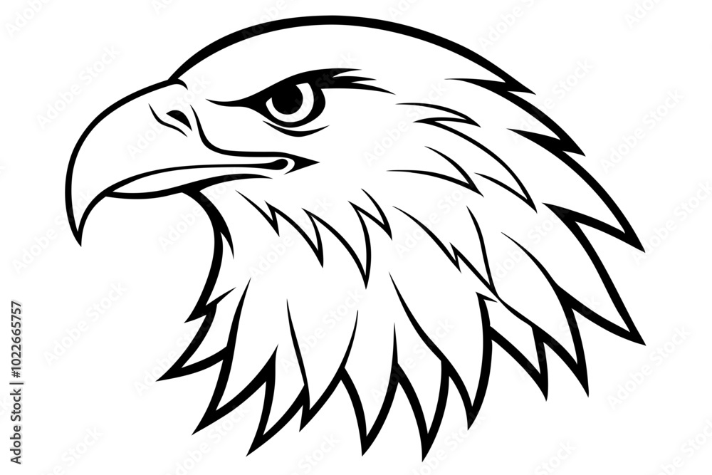 Obraz premium eagle head vector silhouette, hawk head silhouette vector