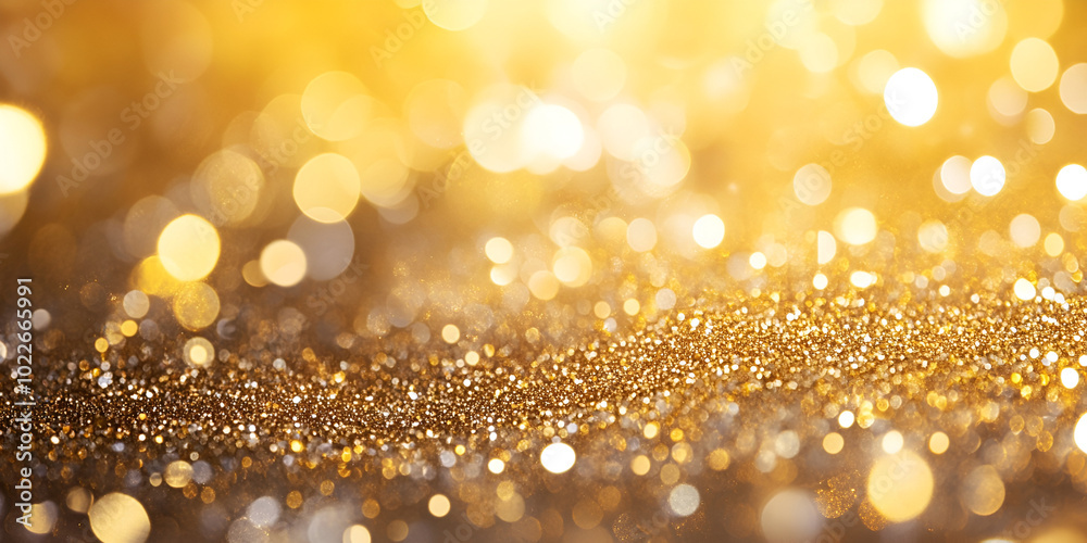 Golden Bokeh Light Background with Sparkling Effect Golden Bokeh Light Background with Sparkling Effect