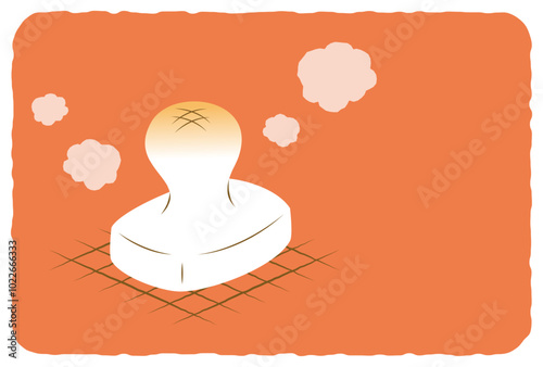 new years greeting card with Grilled Japanese Rice Cake