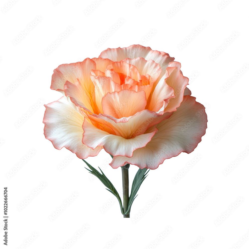 Peach and White Flower on White Background Peach and White Flower on White Background