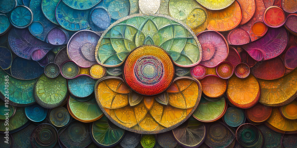 Colorful Design Layered Circular Art
