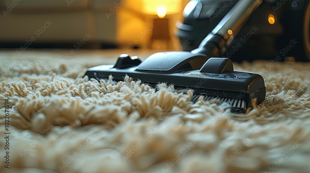 A Vacuum Cleaner Head on a Shag Carpet A Vacuum Cleaner Head on a Shag Carpet