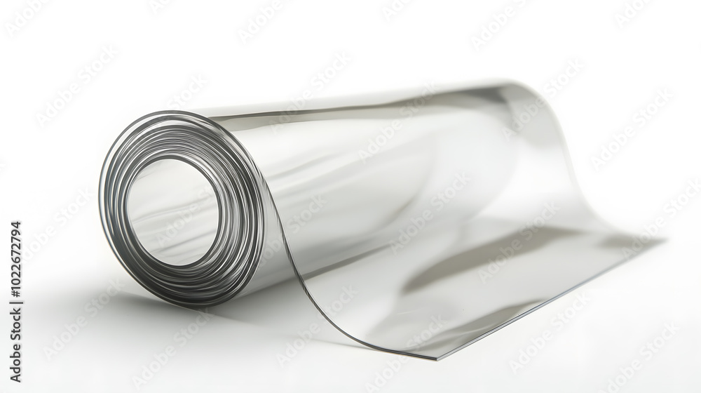 A round roll plastic mat on white background A round roll plastic mat on white background