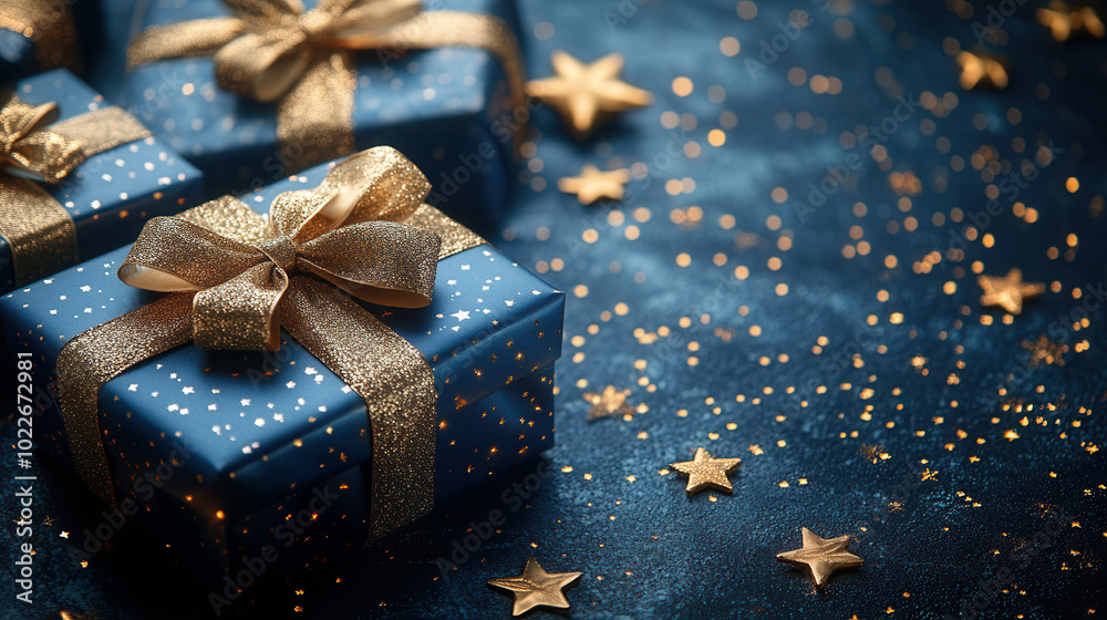 greeting card template, blue background with blue gifts and gold bows, merry christmas and happy new year concept, mockup, mock up, template, empty, for text, place, copyspace, copy space greeting card template, blue background with blue gifts and gold bows, merry christmas and happy new year concept, mockup, mock up, template, empty, for text, place, copyspace, copy space