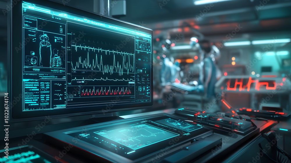 Naklejka premium Futuristic Medical Monitoring Device
