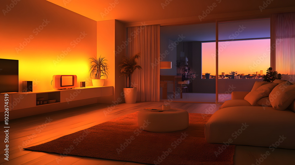 Minimalist Living Space with Integrated Design Minimalist Living Space with Integrated Design