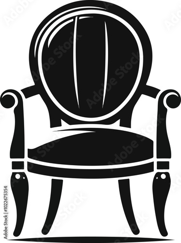 Hand-drawn vintage chairs in woodcut style, black and white sketch vector illustration