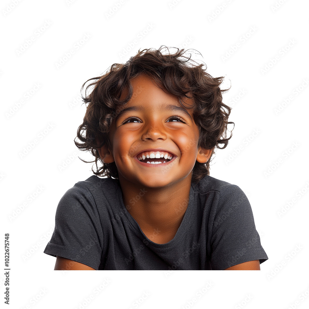 Portrait of a Happy Little Boy with Curly Hair Portrait of a Happy Little Boy with Curly Hair