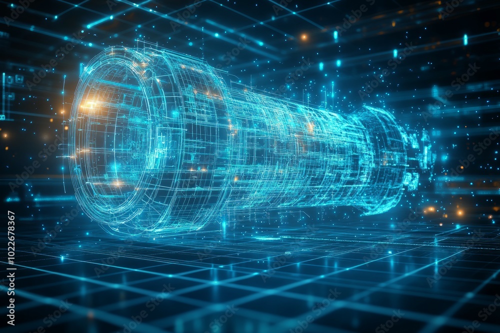 Fototapeta premium The Digital Blueprint, Digital Prototyping and 3D Printing