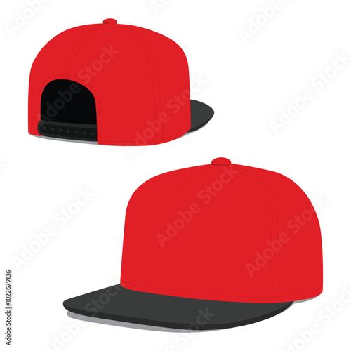 Snapback hat mockup front and back view