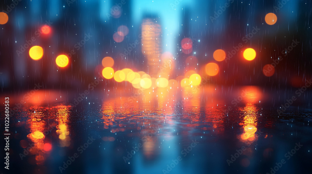 city blurring lights defocused abstract circular bokeh background with copy space city blurring lights defocused abstract circular bokeh background with copy space