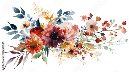 Vibrant Hibiscus Flower with Green Leaves Illustration - Illustrated image of a vibrant hibiscus flower with green leaves. Ideal for tropical themes, nature-inspired designs, and botanical projects.