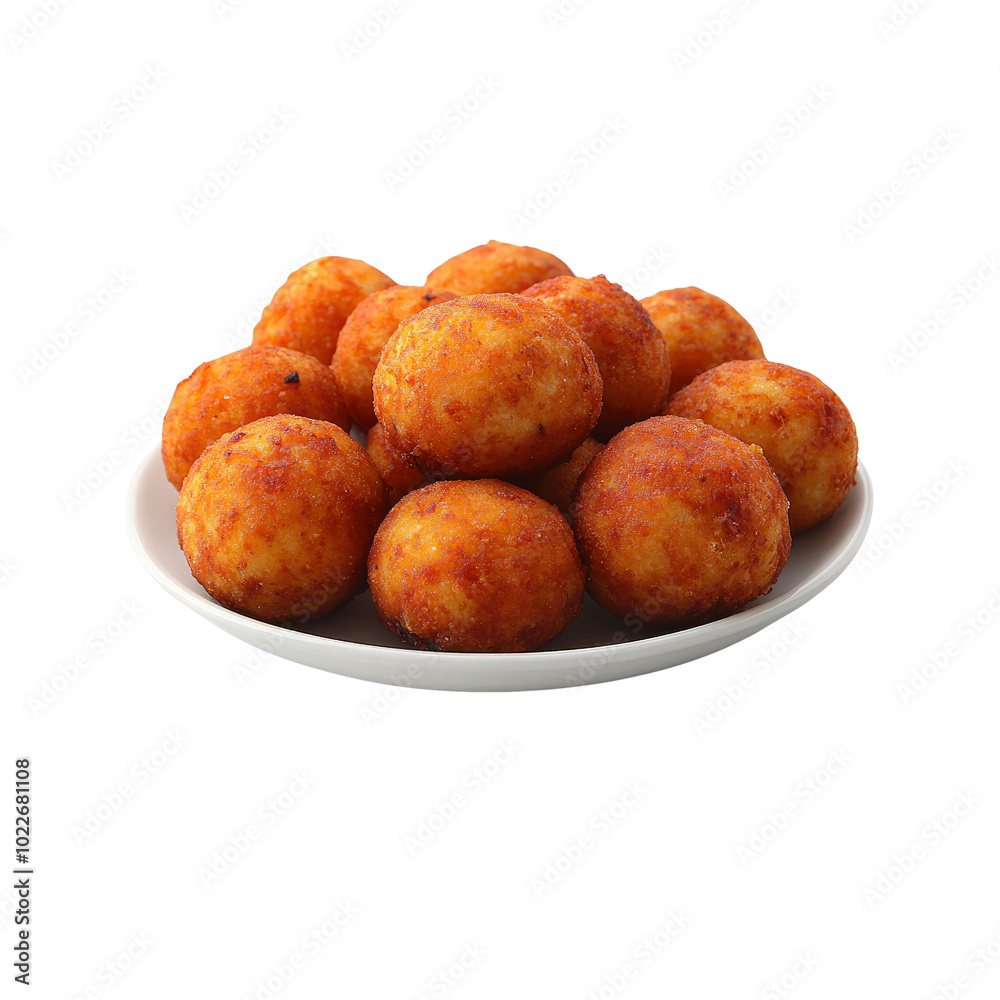Crispy Potato Balls on White Plate