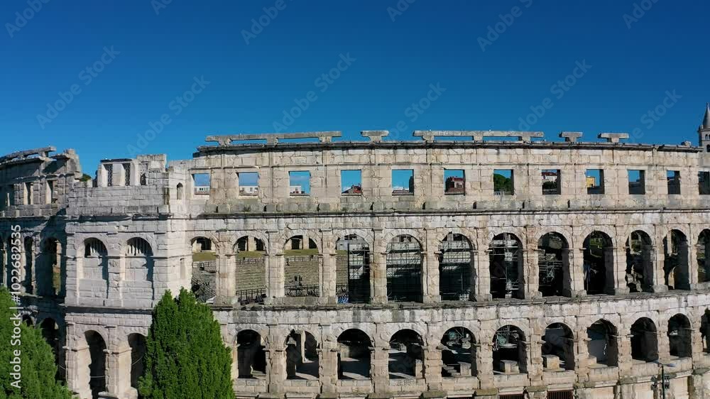 Beautiful View of Amphitheatre In Pula - colosseum 