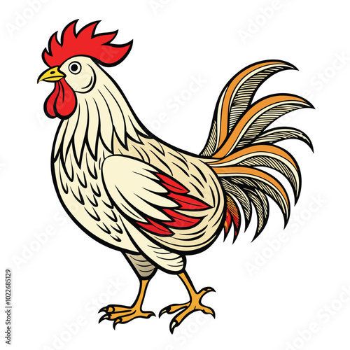 A rooster animal vector illustration