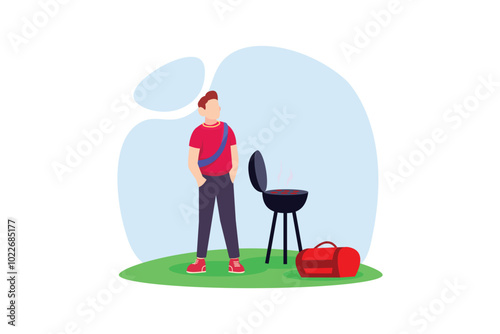 Weekend Activity Flat Design Illustration