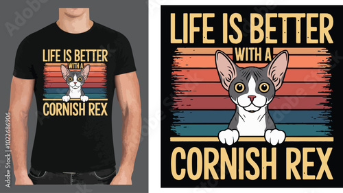 Photography Life is better with a cornish rex , a creative T shirt design vector