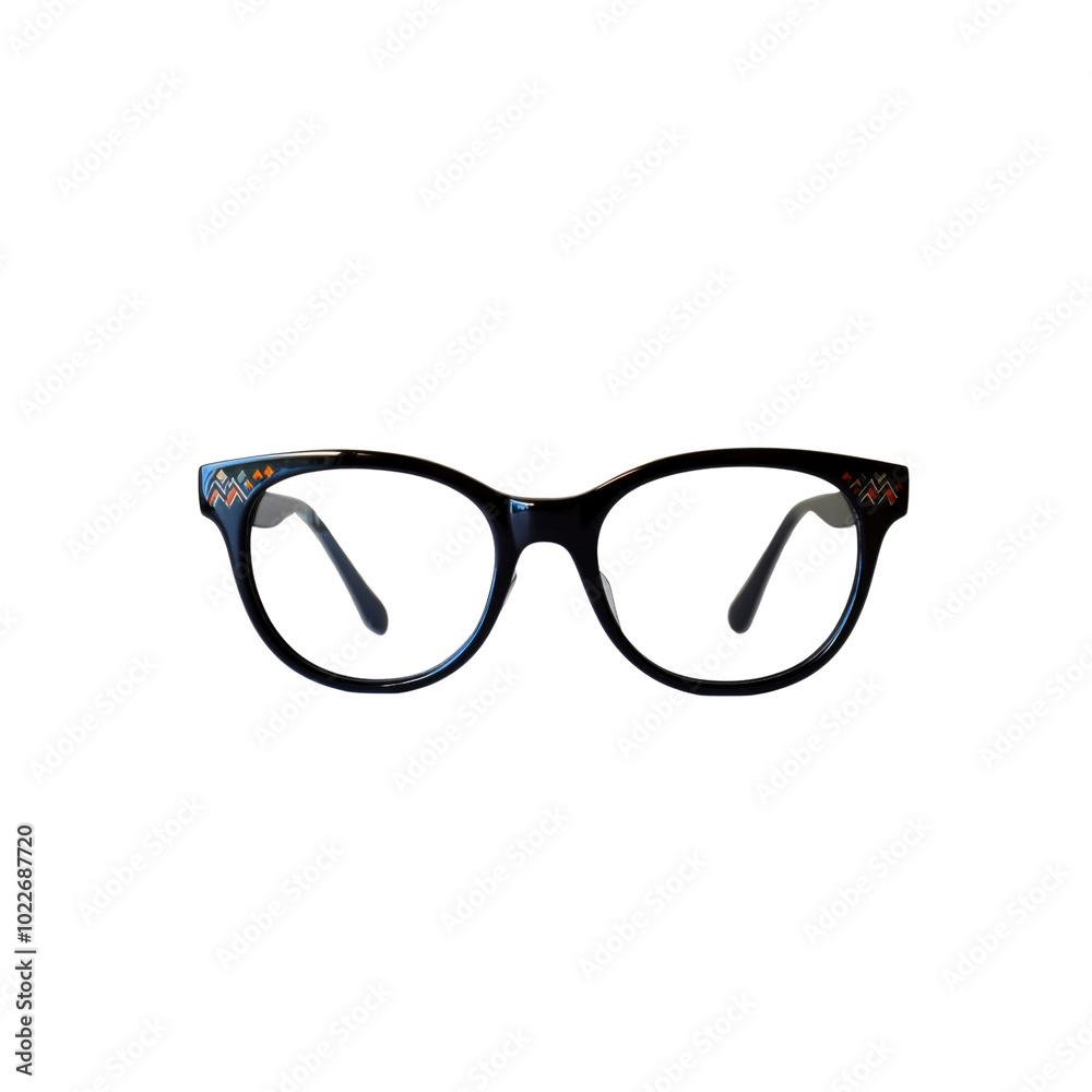 Black Cat-Eye Glasses with Geometric Design Black Cat-Eye Glasses with Geometric Design
