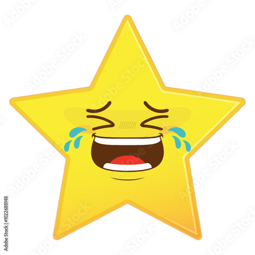 star laughing face cartoon cute