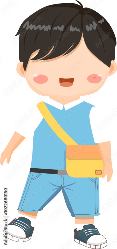 Obraz premium cute boy student uniform