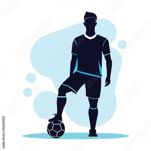 Flat design soccer player silhouette