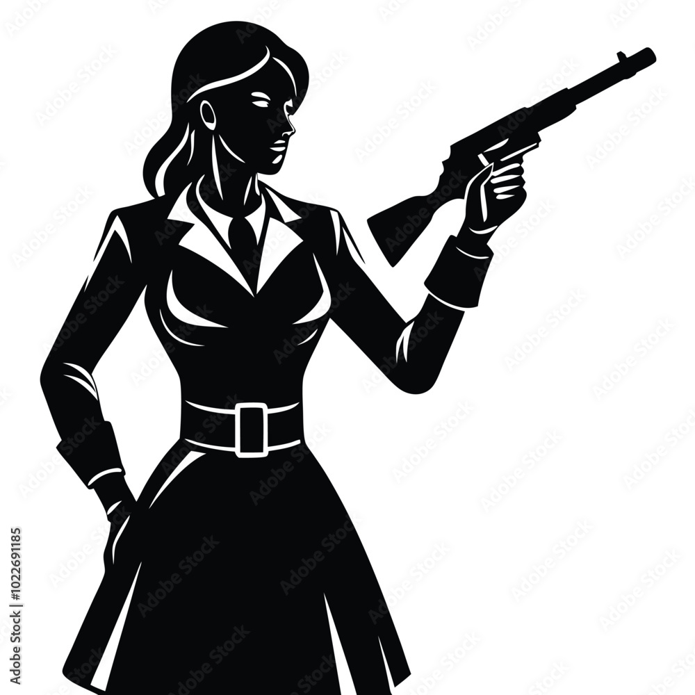 Lady army with gun vector illustration Lady army with gun vector illustration