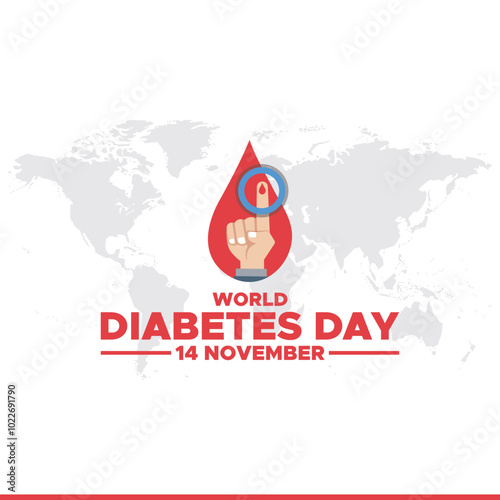 World Diabetes Day, 14 November, greeting card, stock illustration, vector graphic World Diabetes Day, World Diabetes Day editable template. 