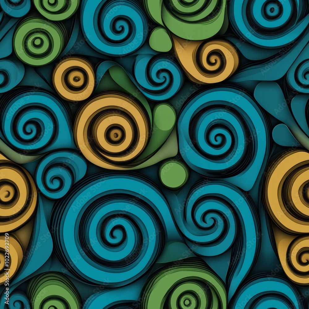 seamless pattern of interwoven spirals creating depth perception seamless pattern of interwoven spirals creating depth perception