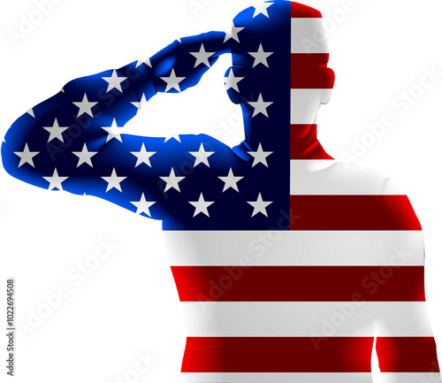 Flag Soldier Salute Veteran...
