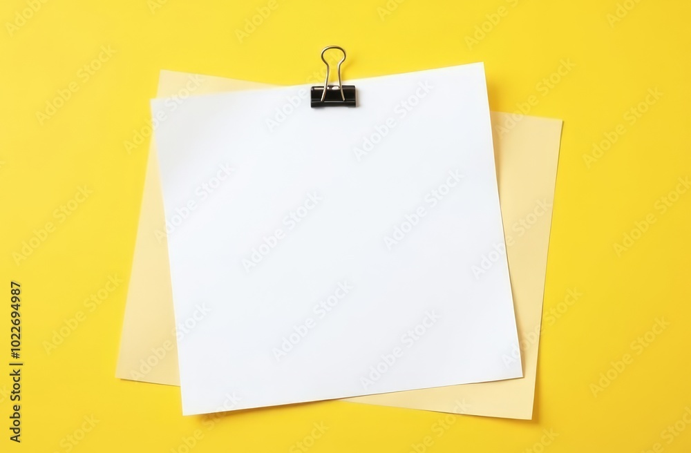 a white blank sheet of paper on a yellow background a white blank sheet of paper on a yellow background