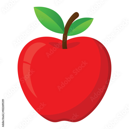 Red Apple Vector Illustration isolated on white background